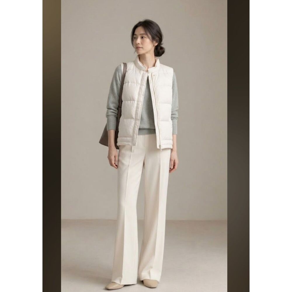 J.Crew Women's Excursion Quilted Down Puffer Vest in Ivory White